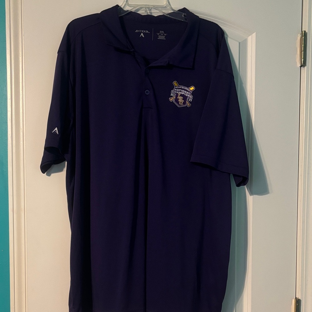 LSU Baseball Championship 2023 Antigua Purple Polo Shirt